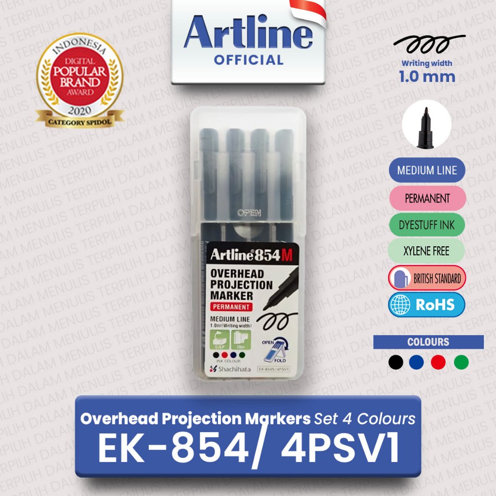 

ARTLINE Spidol Overhead Project Permanent Marker SET 4 Colours EK-854/4PSV1
