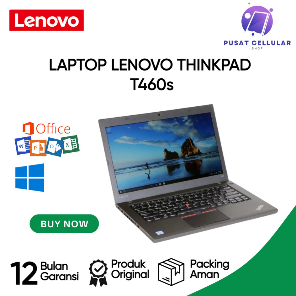 Laptop Lenovo ThinkPad T460s i7 6th MULUS BACKLITE US TOUCHSCREEN // WINDOWS // FREE OFFICE