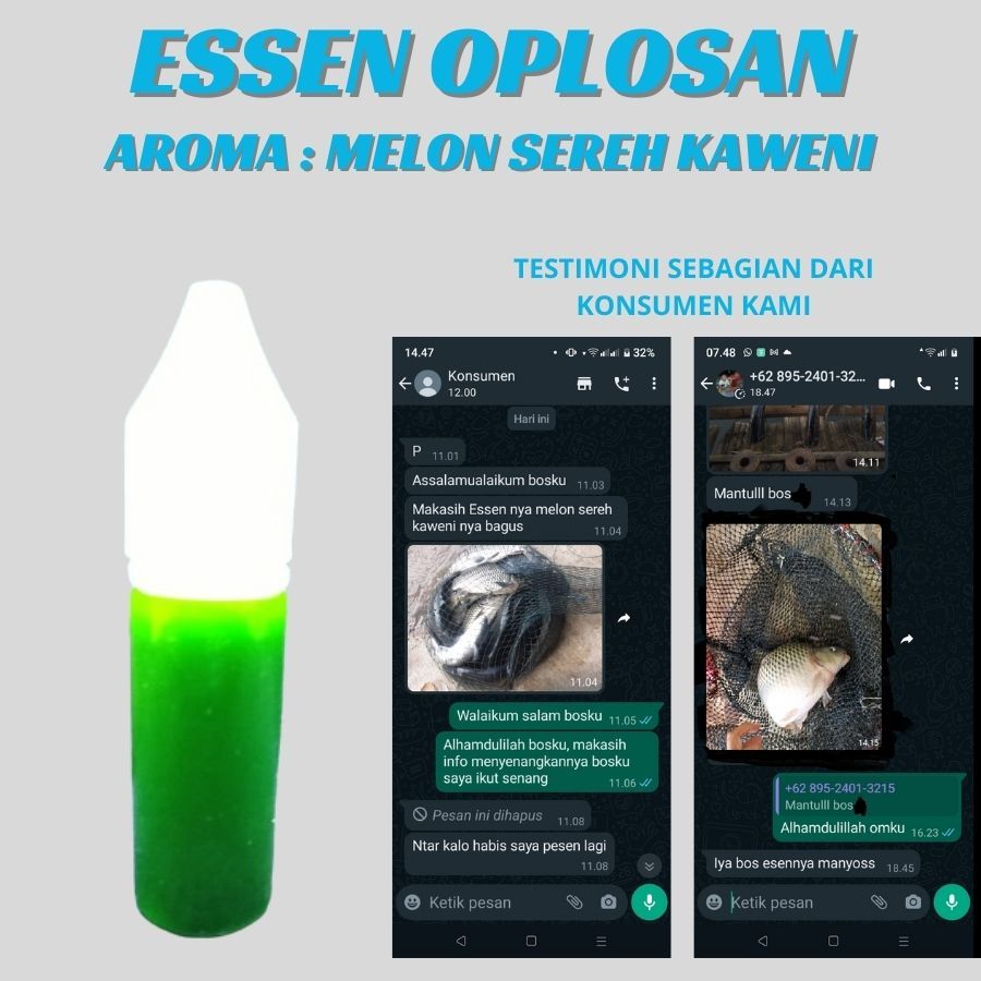 Essen oplosan aroma melon sereh kaweni, essen oplosan sereh melon, essen ikan mas paling gacor, esse
