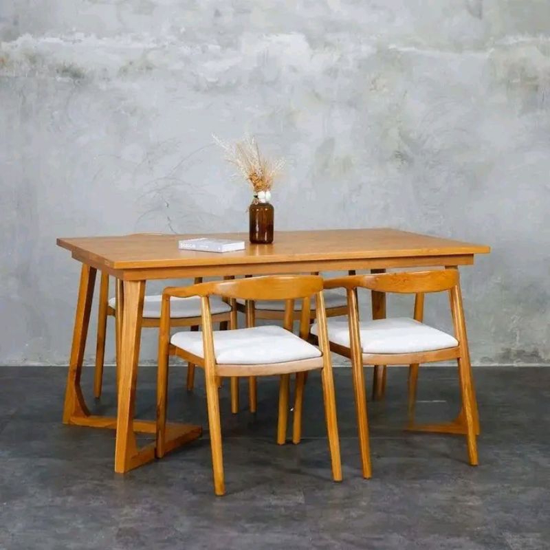 meja makan jati Jepara kursi makan jati Jepara meja makan retro kursi makan retro