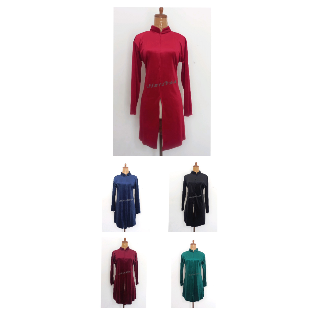 KEBAYA BLUDRU POLOS KARTINI TUNIK SHANGHAI (STANDAR DAN JUMBO)