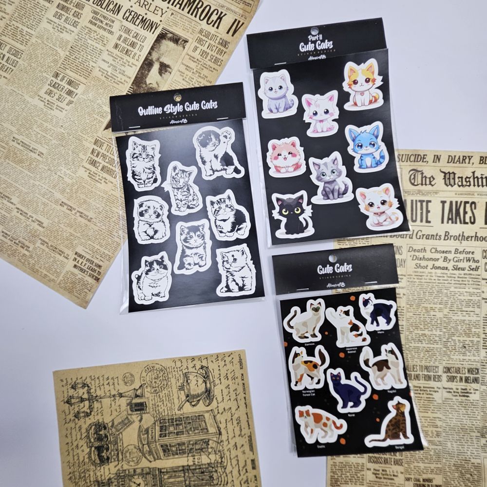 

ALIENS CRAFT Cats Sticker Sheet / Stiker Ilustrasi Kiss Cut