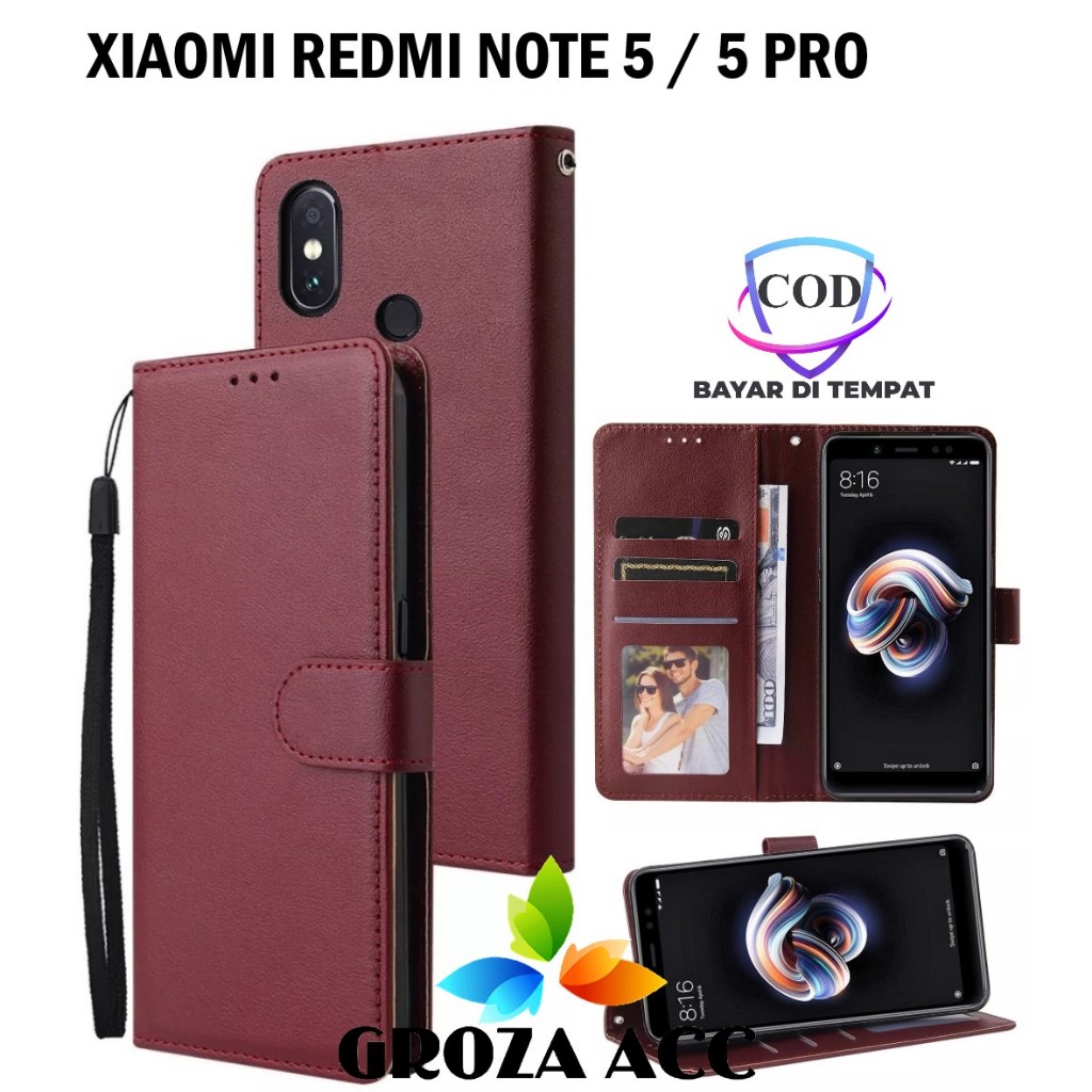 Flip Case XIAOMI REDMI NOTE 5 / NOTE 5 PRO Case Wallet Kulit Casing Dompet Case Wallet Leather Flip 