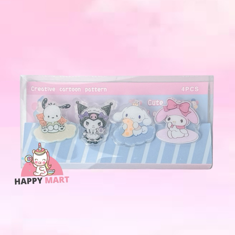 

Penjepit kertas 1 set mika box motif sanrio kuromi / melody / moroll