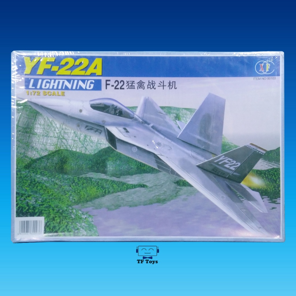 [Tf toys] Miniatur Model kit Mokit Pesawat F22 F-22 Raptor 1:72 merk Xf