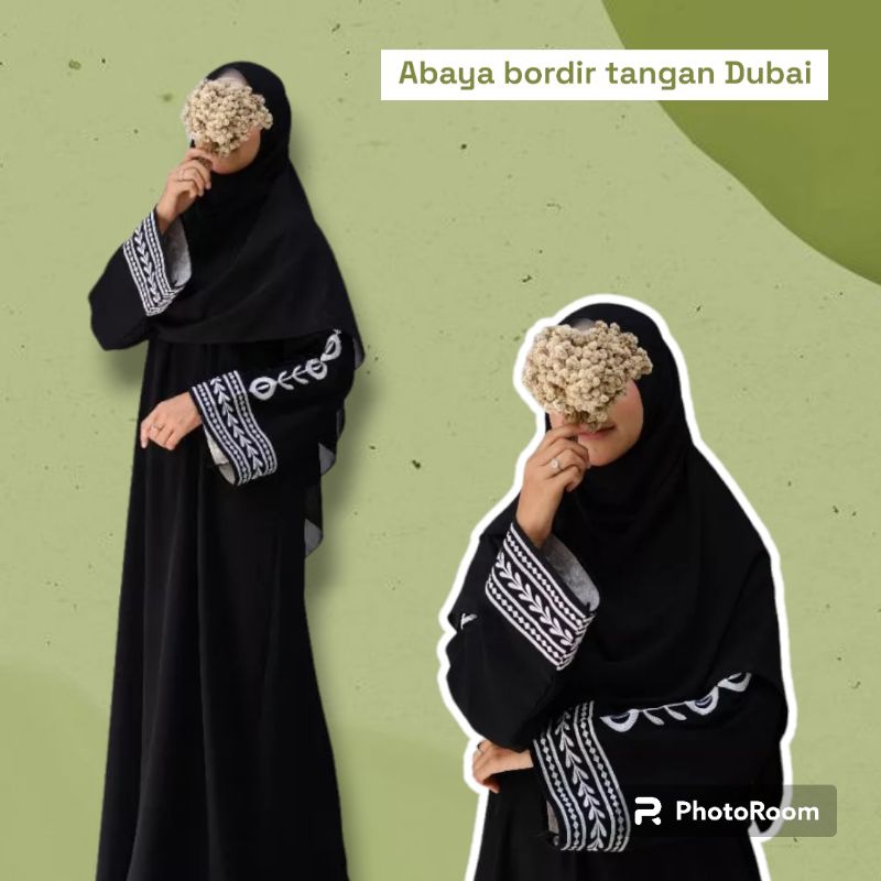 Abaya bordir tangan dubai, Abaya jetblack ~ AL-WAFA