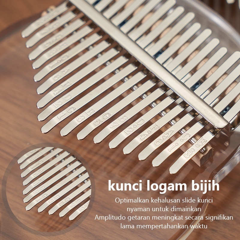 Alat Musik Kalimba 21 keys / 17 keys Acrylic BONUS Tas / Kalimba17 Key untuk pemula Piano jari