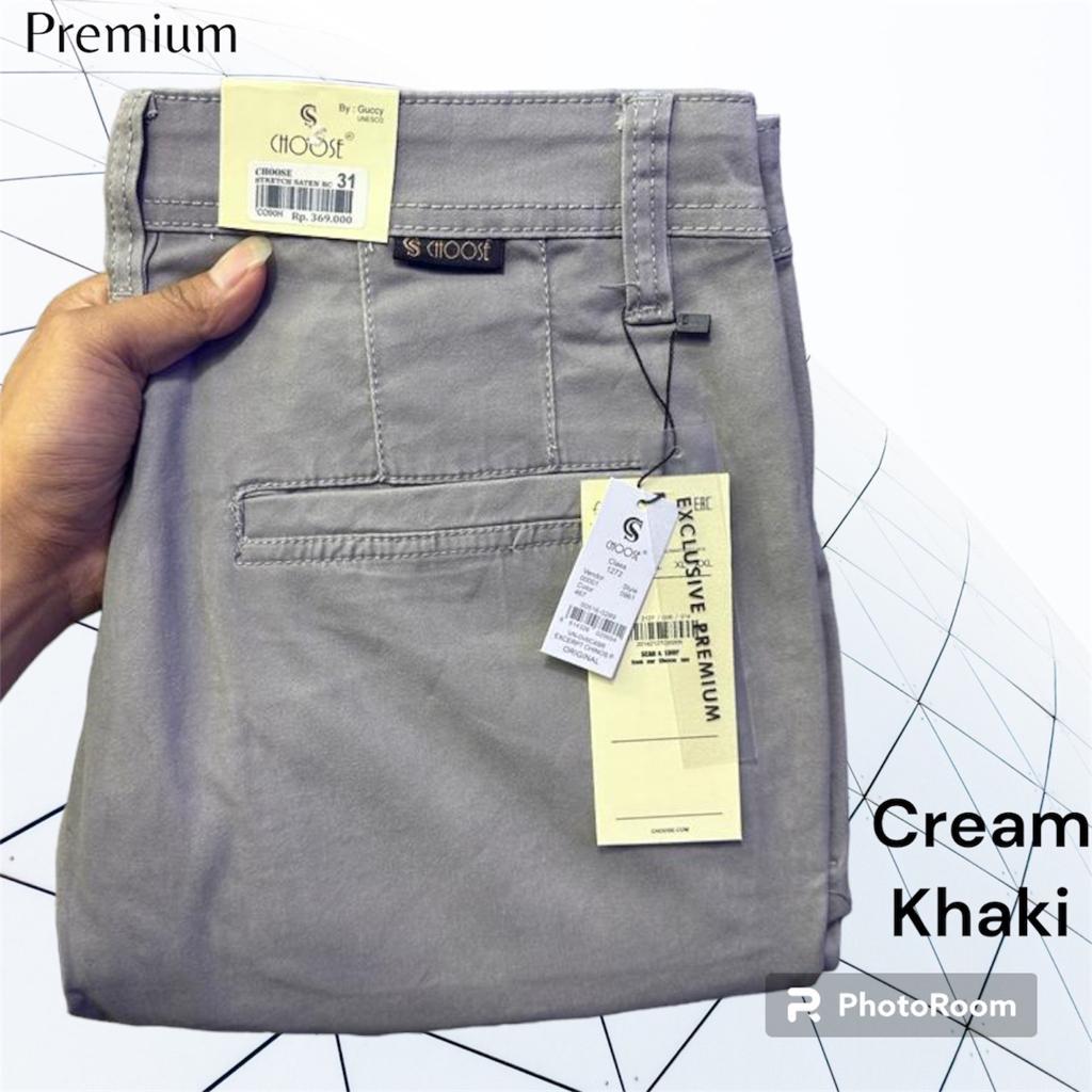 Chino premium CHOOSE Slimfit - Celana Panjang chino terlaris/ Katun twill impor arumi aurora