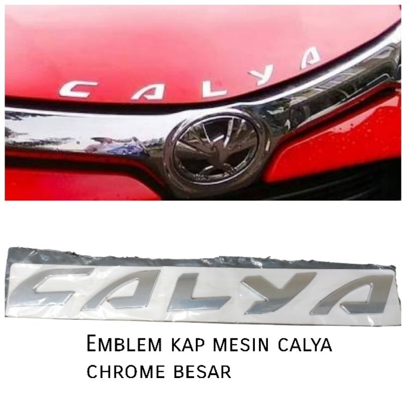 Logo Emblem tulisan Huruf kap mesin Depan krom Toyota calya bahan keras besar