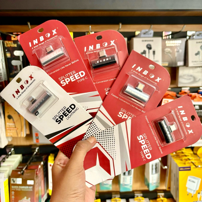 INBOX Splitter Adapter Converter Jack 3.5mm Audio and Type C to Type C 2 in1 Dual iOS iPhone Output 