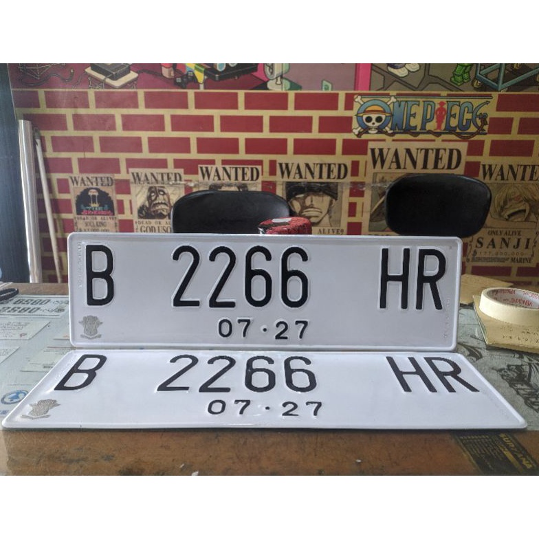 Terlaris Plat Mobil Putih Lengkap Logo Korlantas FAL