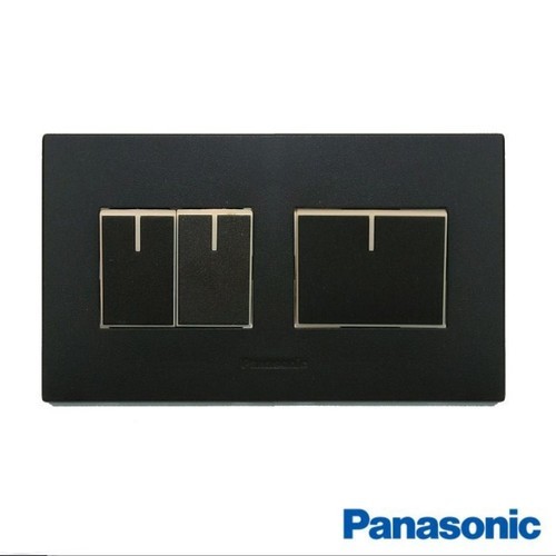 Saklar Panasonic 3 Gang Triple WESJ eStyle Black Hitam