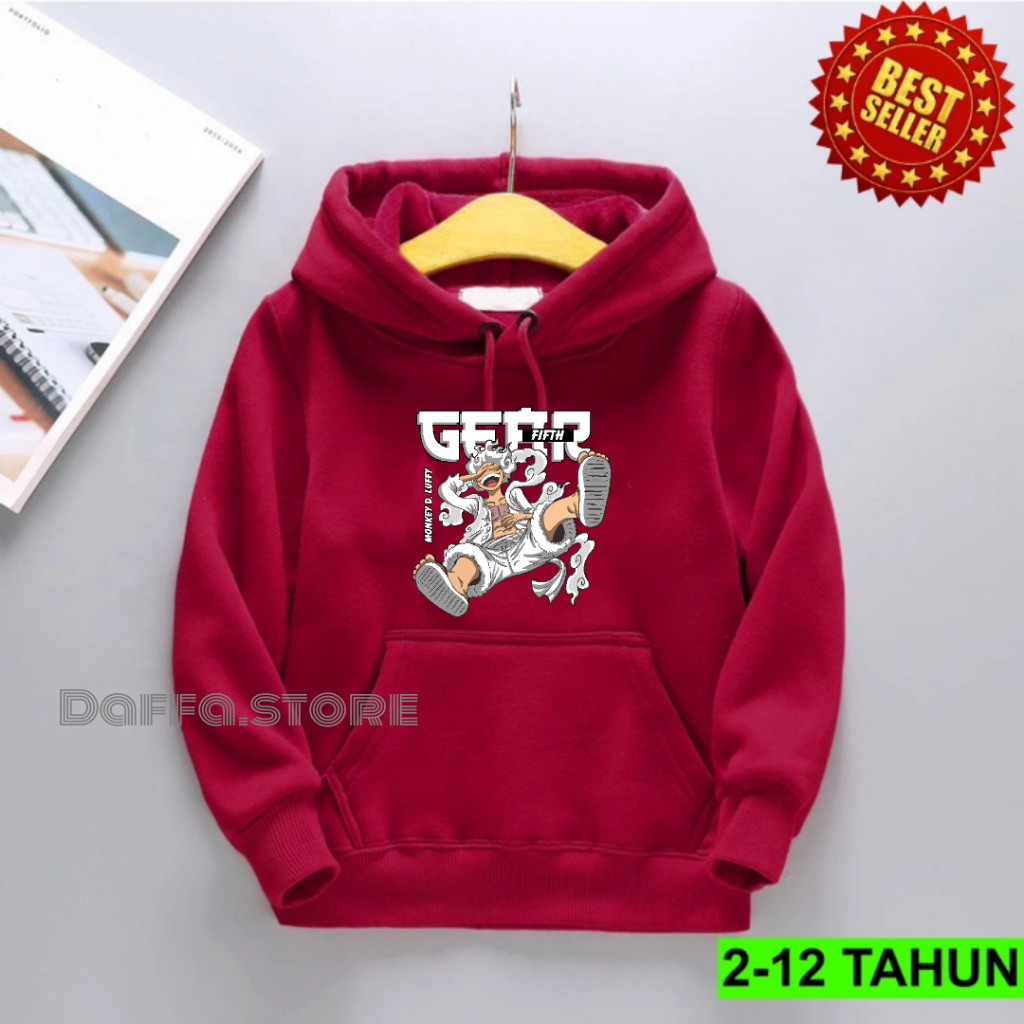 BEST SELLER Jaket Hoodie Anime Anak Laki Laki Usia 2 3 4 5 6 7 8 9 10 11 12 Tahun Jacket Hodie LUFFY