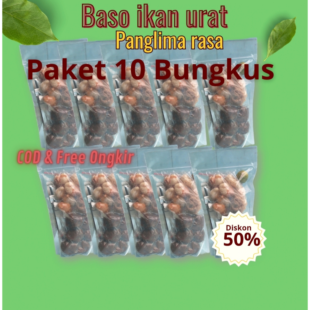

Paket beli 10 bakso ikan urat