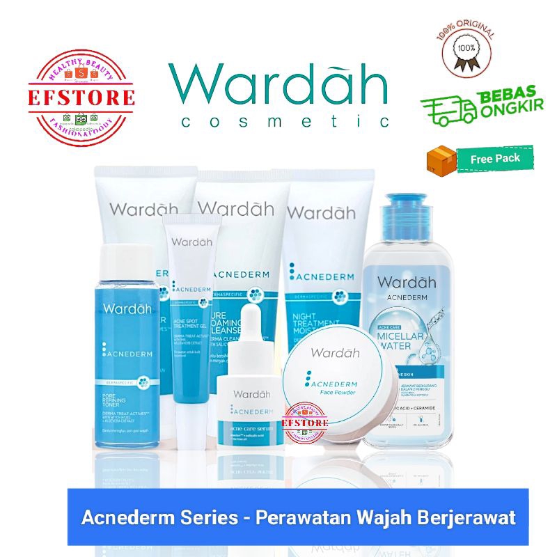 WARDAH Acnederm Pure Foam Cleanser | Toner | Serum | Day Moiturizer | Night Moisturizer | Blackhead 