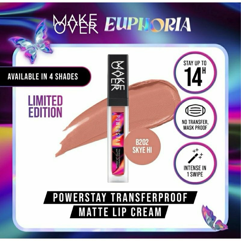 Makeover powerstay transferproof matte lip cream Euphoria skye hi