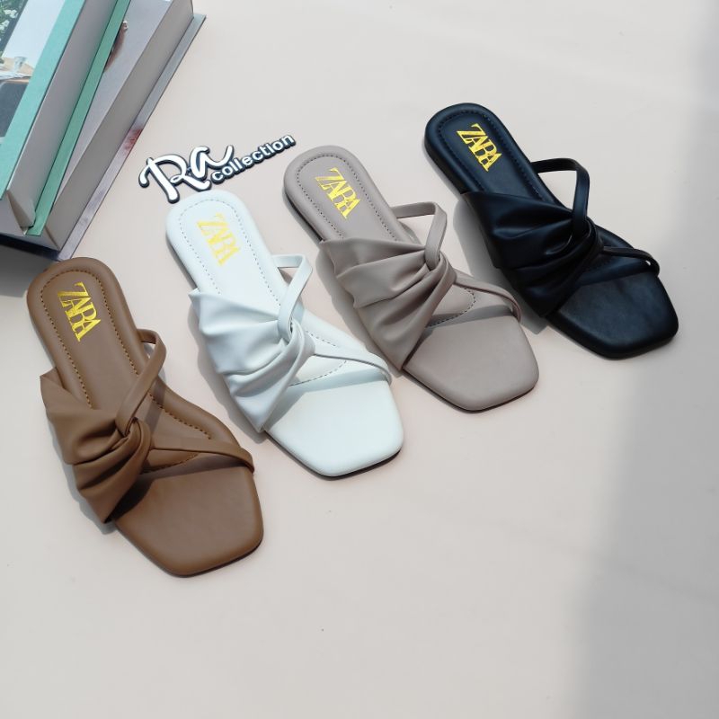 Sandal Wanita,Sendal Flat Zara Teplek Original Murah Kekinian Model Terbaru | ZR-YF-001