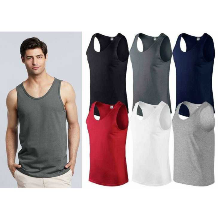SINGLET PRIA 6 PCS KAOS DALAM COWOK POLOS BAHAN RIB TANKTOP LAKI LAKI
