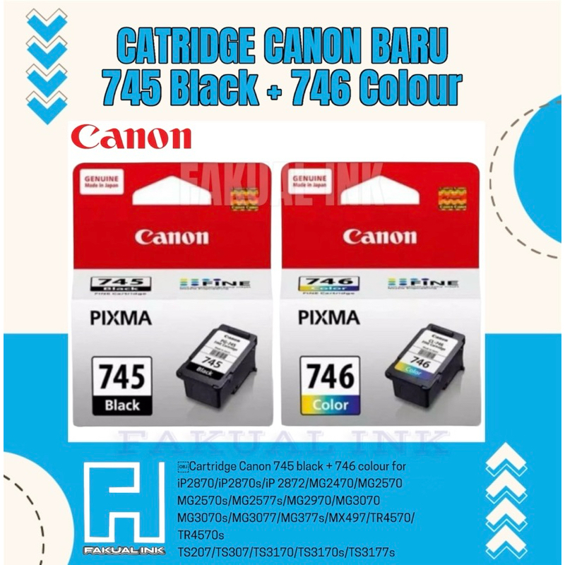Cartridge Canon 745 black + 746 colour for iP2870/iP2870s/iP 2872/MG2470/MG2570 MG2570s/MG2577s/MG29