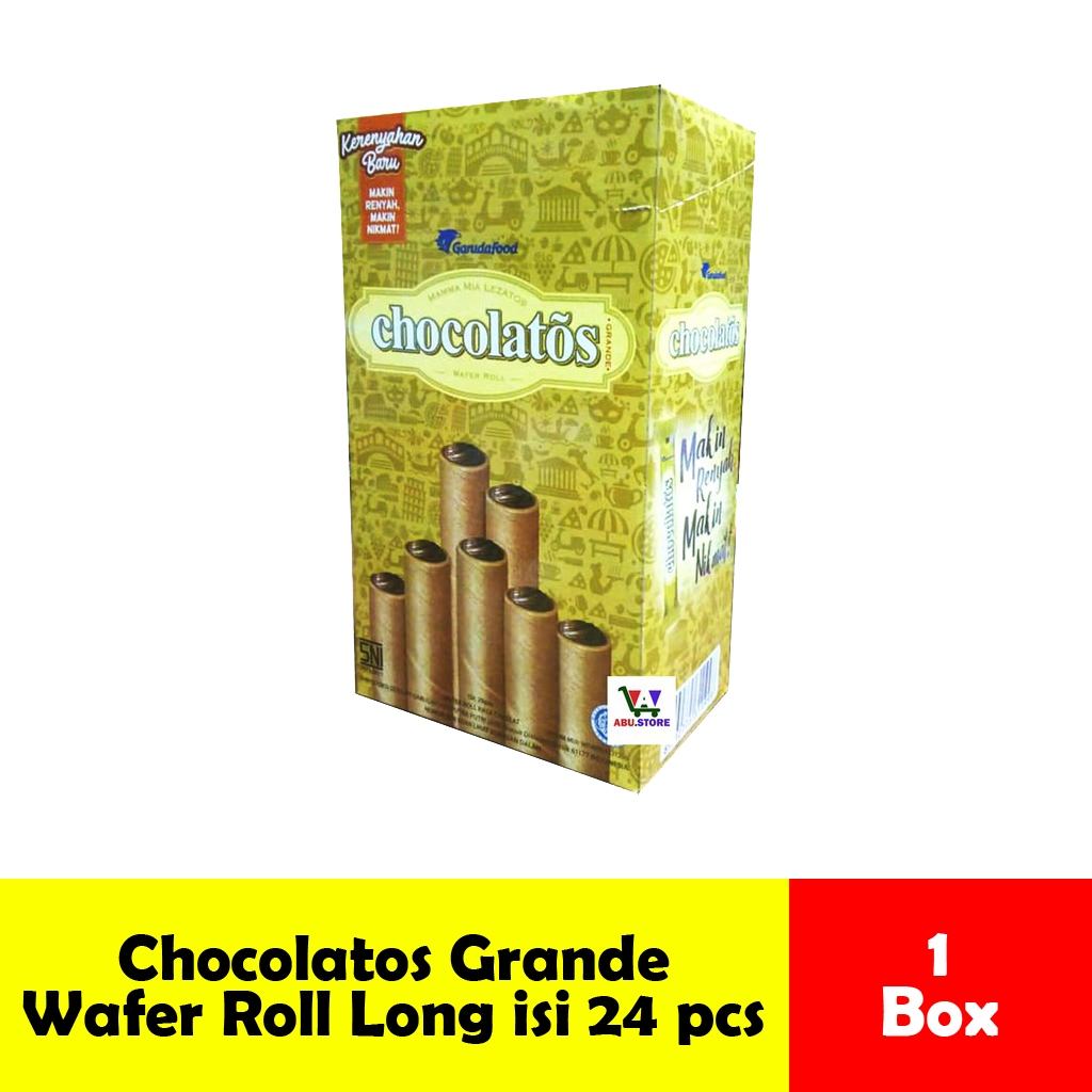 

Chocolatos Wafer Roll Original Grande Stick Long Box isi 24 pcs