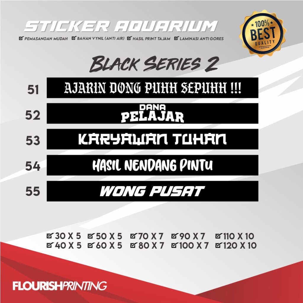 

STIKER AKUARIUM / STICKER AQUARIUM BLACKSERIES 2 KUWALITAS PREMIUM