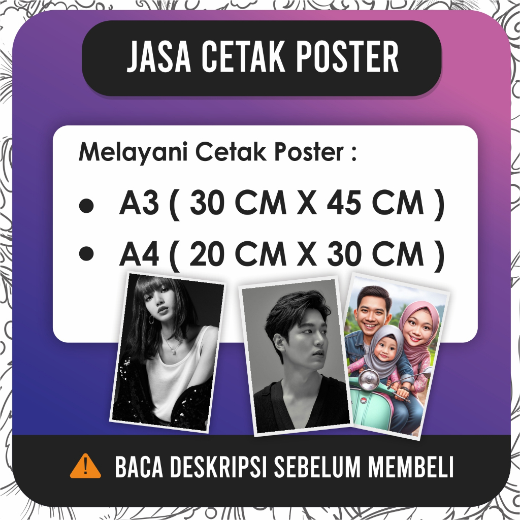 

JASA CETAK POSTER A3+ | ART CARTON 260 gr