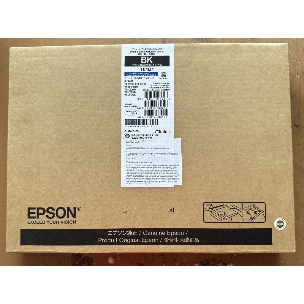 Tinta Epson T01D100 Black Large - Tinta Printer Epson WF C579R 579R - Original