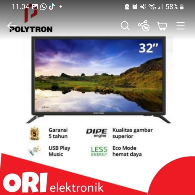 POLYTRON Led TV 32" PLD 32D1852(SBY-SDA-GRESIK GOJEK/ GRAB INSTANT
