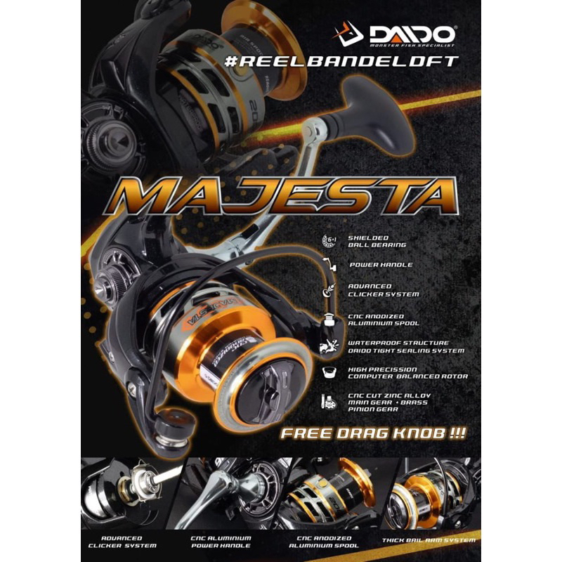 REEL DAIDO MAJESTA PH SW 1000-6000 LENGKAP UKURAN