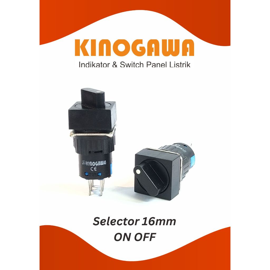 KINOGAWA Selector switch 16mm 2 Posisi Kotak Saklar Putar Selector Ohm Saklar Panel Mesin Otomatis S