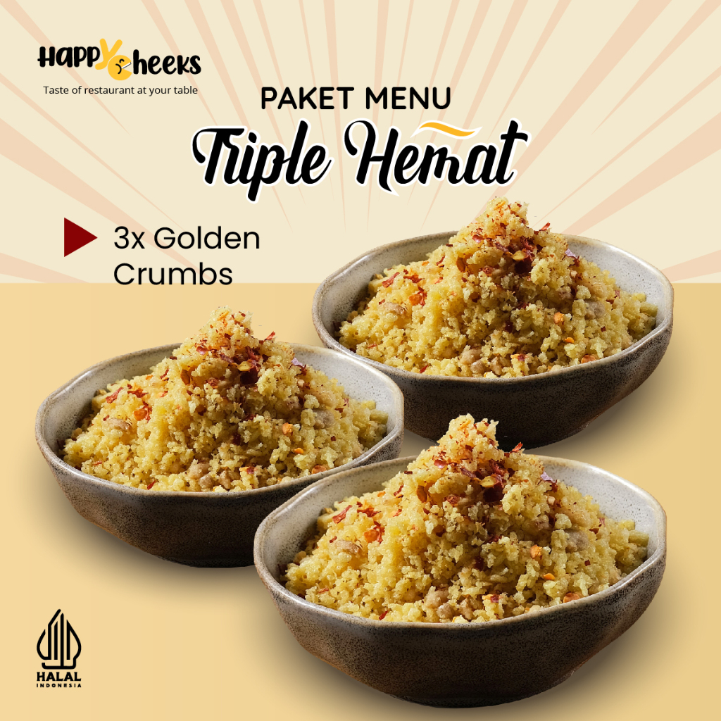 

happYCheeks Golden Crumbs 110gr bundle 3/ Kremesan Bawang Putih Goreng Premium Halal Kriuk