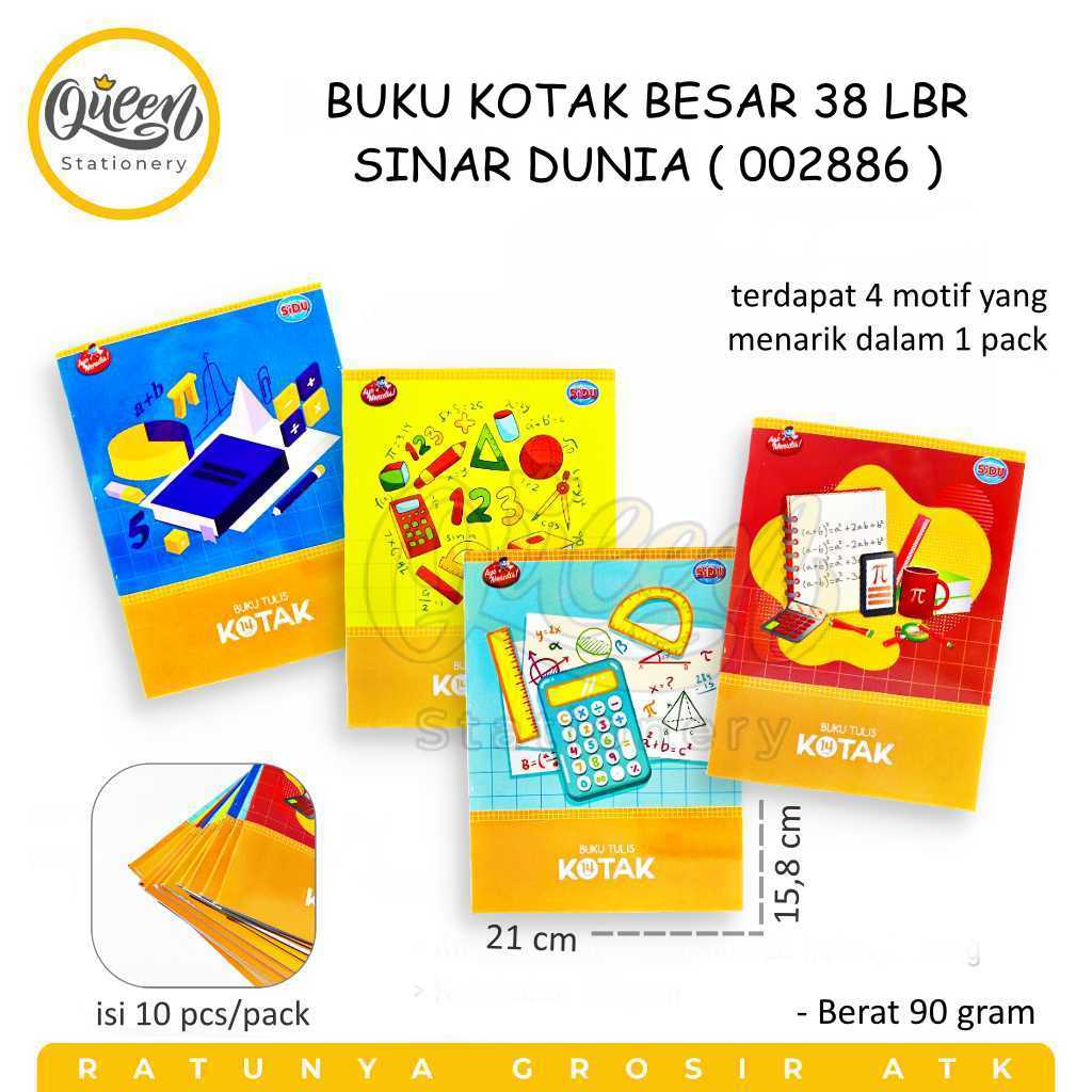 

1 PCS BUKU KOTAK BESAR 38 LBR SINAR DUNIA / BUKU TULIS / BUKU SEKOLAH / BUKU (002886)