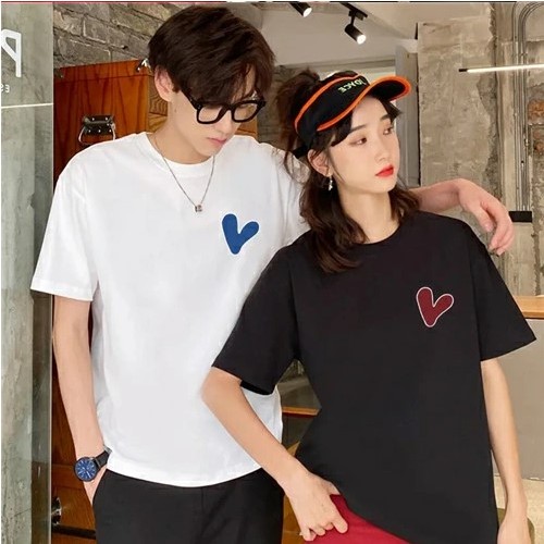 KAOS PASANGAN COUPLE COWOK CEWEK motif love KAOS DISTRO KAOS KAPEL KAOS COPEL