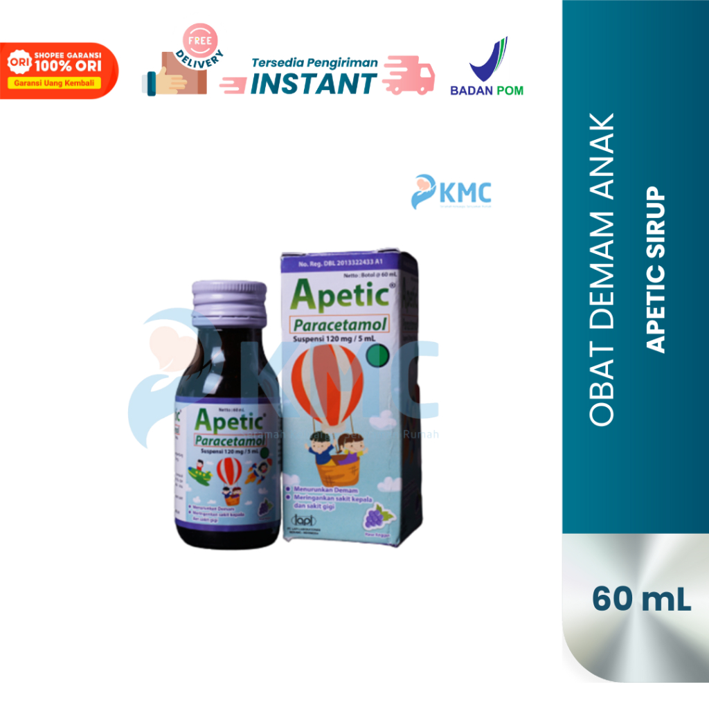 Apetic Sirup 60ml Paracetamol Bayi Dan Anak