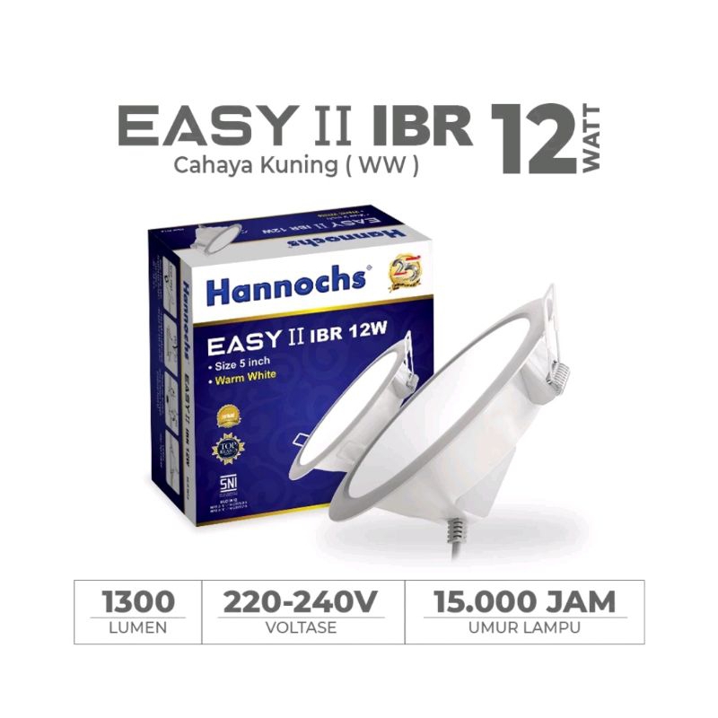 LAMPU LED DOWNLIGHT HANNOCHS 12WATT PUTIH