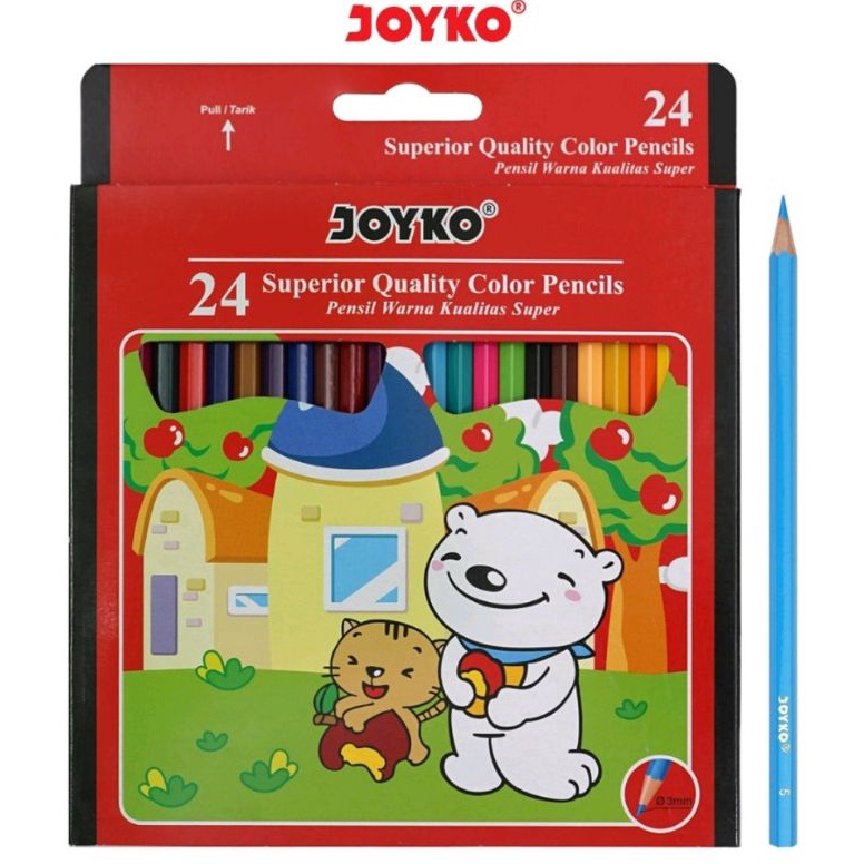 

ART T26L Pensil Warna Joyko CP24PB Color Pencils 24 Warna