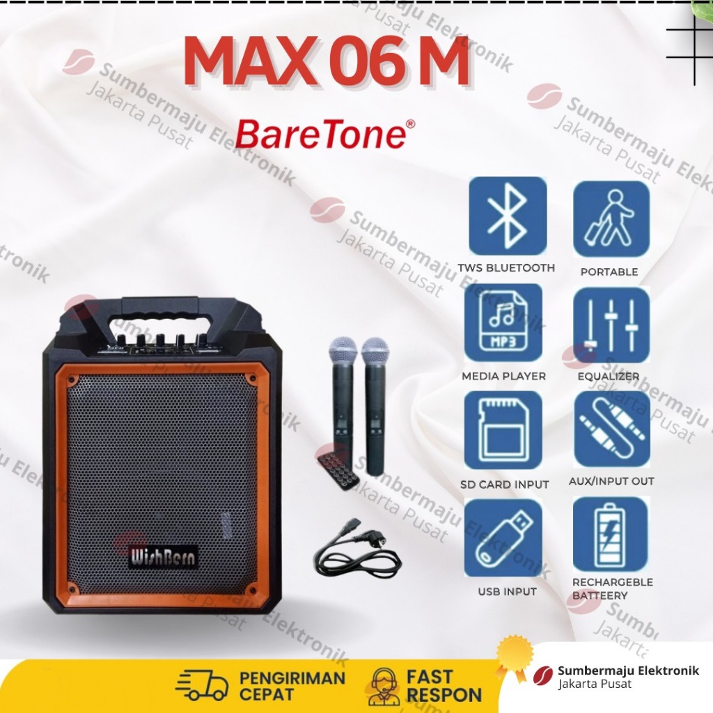 Gratis Ongkir Baretone 06M 06 M Speaker Portable Meeting 6 inch
