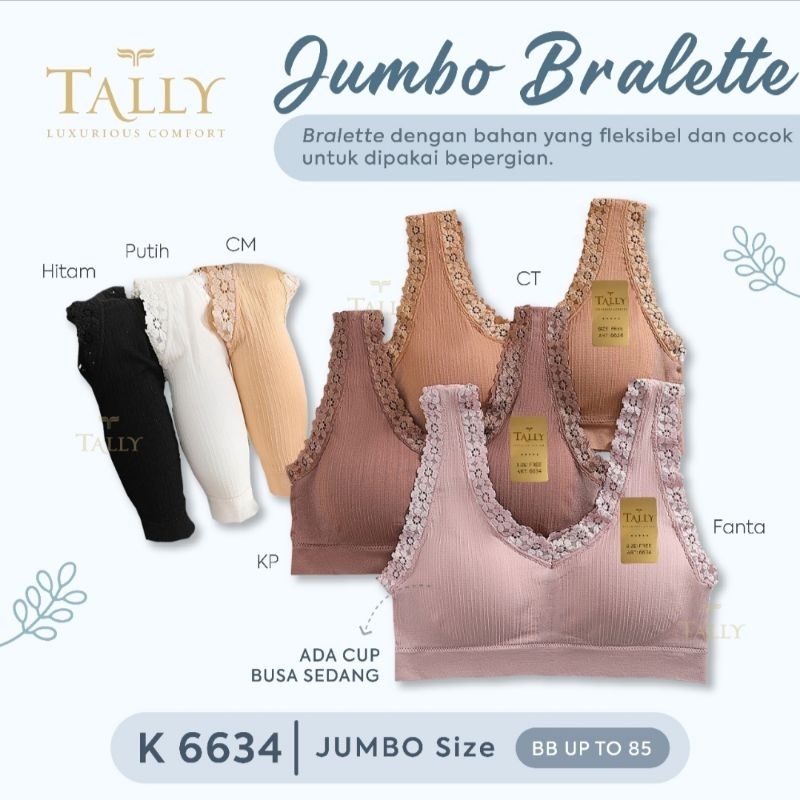 BRA SPORT JUMBO TALLY 6634 BRALETTE CUP BUSA BIG - BUNGALILY