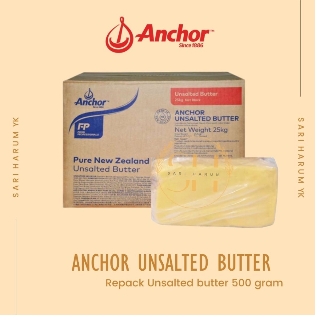 

Butter | Butter Tawar | Undalted Butter | Anchor Unslated Butter | Anchor Butter Tawar | Anchor Unsalted Butter Repack 500 gram