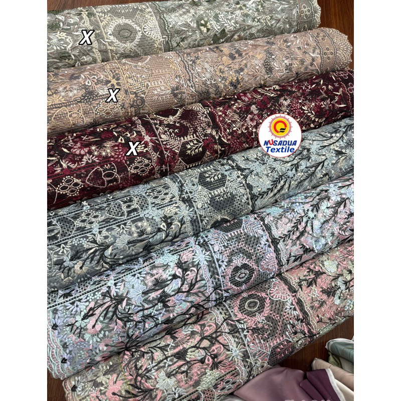 1/2 METER LACE FLOWER GARDEN // KAIN LACE MURAH // KAIN KEBAYA MEWAH // KAIN KEBAYA PAYET // KAIN KE