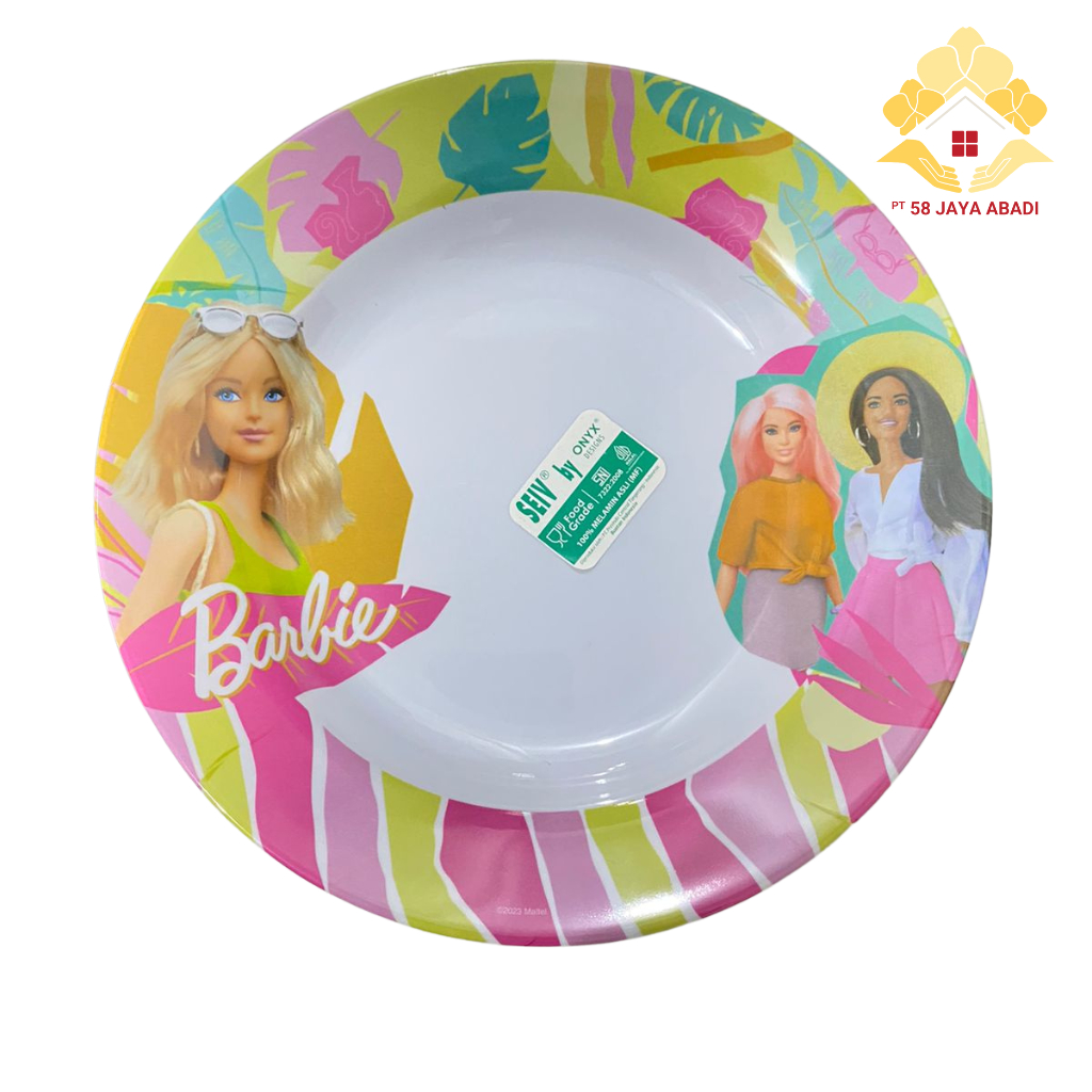 [COD][Free Bubble] Piring Melamin Onyx Dalam 9 1809 SAAJ Barbie