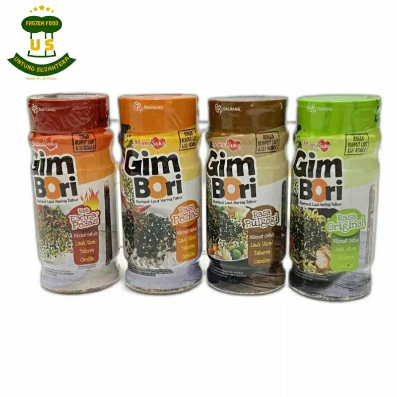 

Gim Bori Mamasuka Gim Bori Original 30gr Gim Bori Spicy 30gr Gim Bori Extra Spicy 30gr Gim Bori Bulgogi 30gr Rumput laut Tabur Rumput Laut Kering mama suka gim nori mama suka rumput laut instan