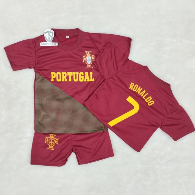 COD SETELAN JERSEY BAJU BOLA ANAK-ANAK PORTUGAL RONALDO