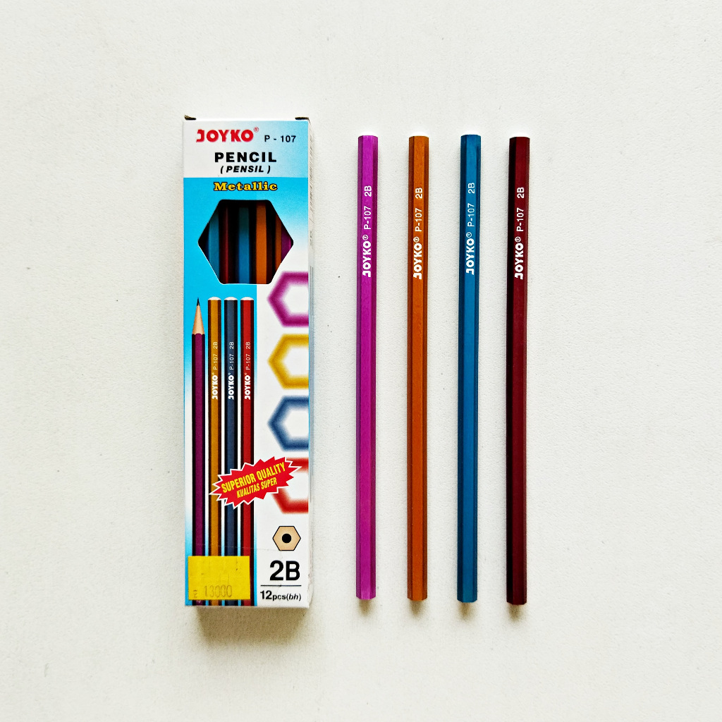 

ANNYEONG HASEYO GIFT SHOP | Pensil Joyko P-107 Metallic 2B 1 Box Isi 12 Pcs | Pencil for Computer | Pensil untuk Komputer isi 12 Buah