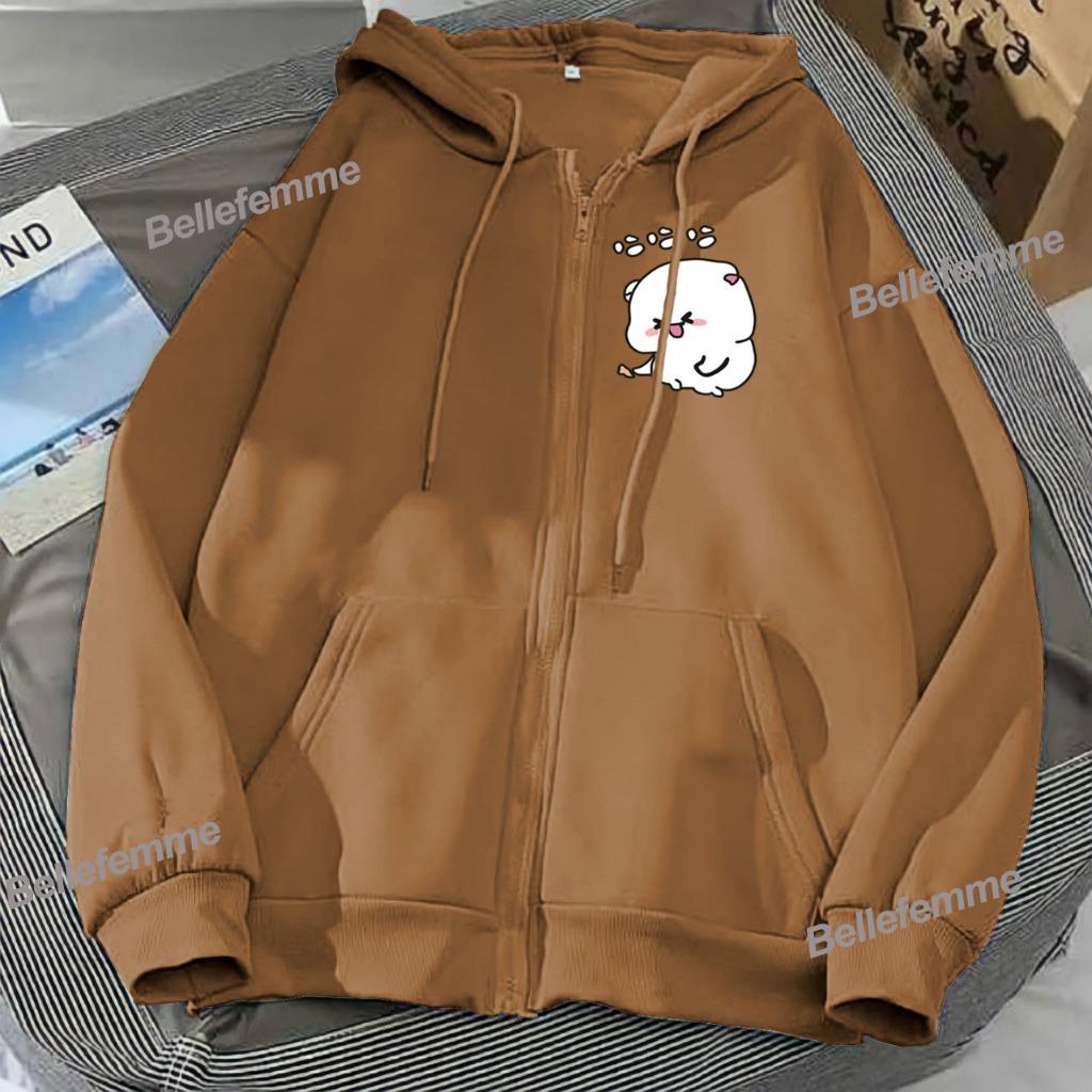 Tahan Lama Hoodie Zipper Wanita Cute Cat Premium Aesthetic Jaket Wanita Terbaru Couple Bestie Viral