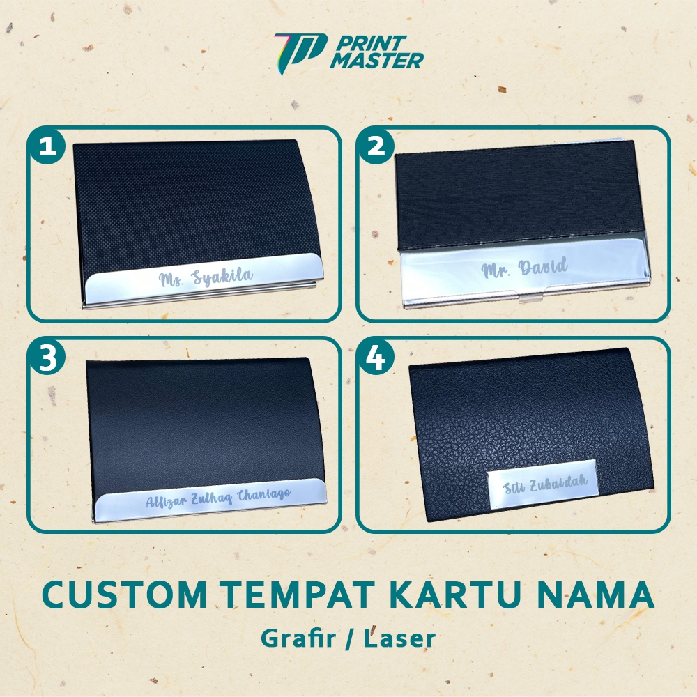 

Custom Tempat Kartu Nama Stainlesss Laser Grafir Name Card Holder