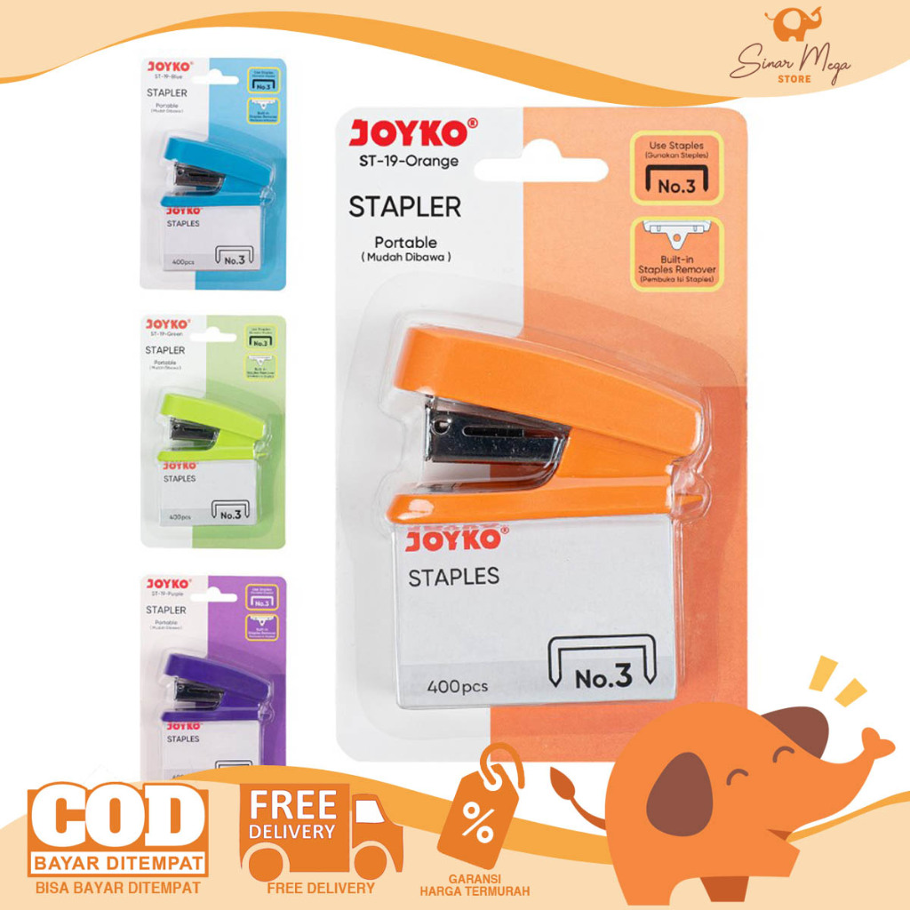 

Joyko Stapler ST-19 / Stepler dan Staples Hekter 1 SET ( Stepler + Isi )