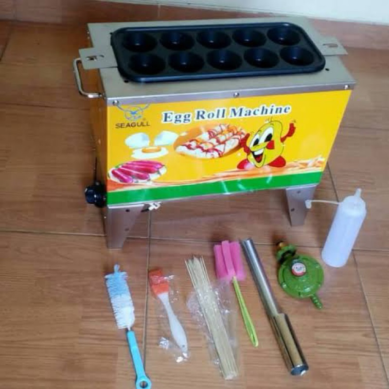 Mesin Sostel 10 Lubang Gas - Mesin Sosis Telur 10 Lubang Gas - Egg Hotdog Roll