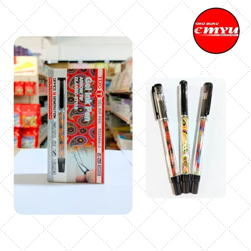 

Tizo Pulpen Gel Liner 1.0 mm TG 33404-2 Hitam Isi 12pcs