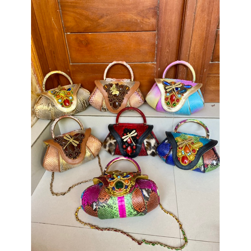 Clutch kulit ular python asli